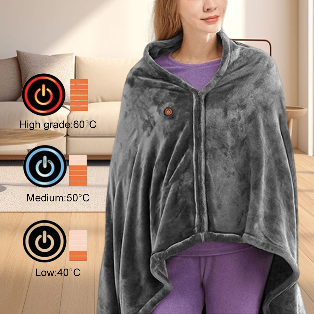 Cashmere Throw Blanket - Wearable Heating Electric Blanket Shawl 3