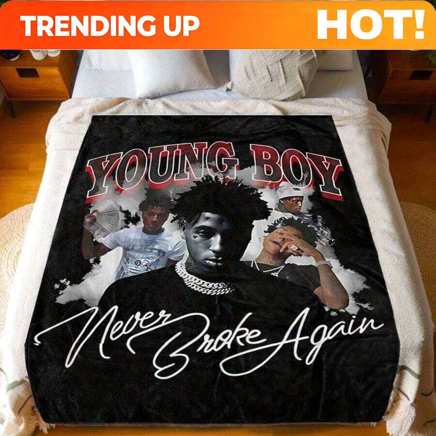 Cashmere Throw Blanket - Customize Young Boy Never Broke Again