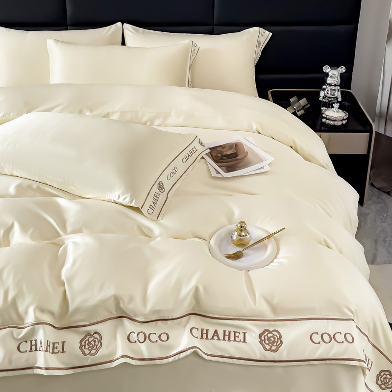 Silk Pillowcase Set - Silk Like Satin Bedding White Duvet