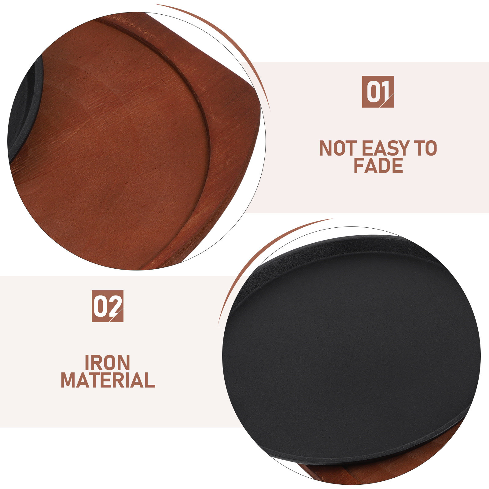 1Set Iron Steak Grill Plate wi - Wooden Serving Tray 评论和价格