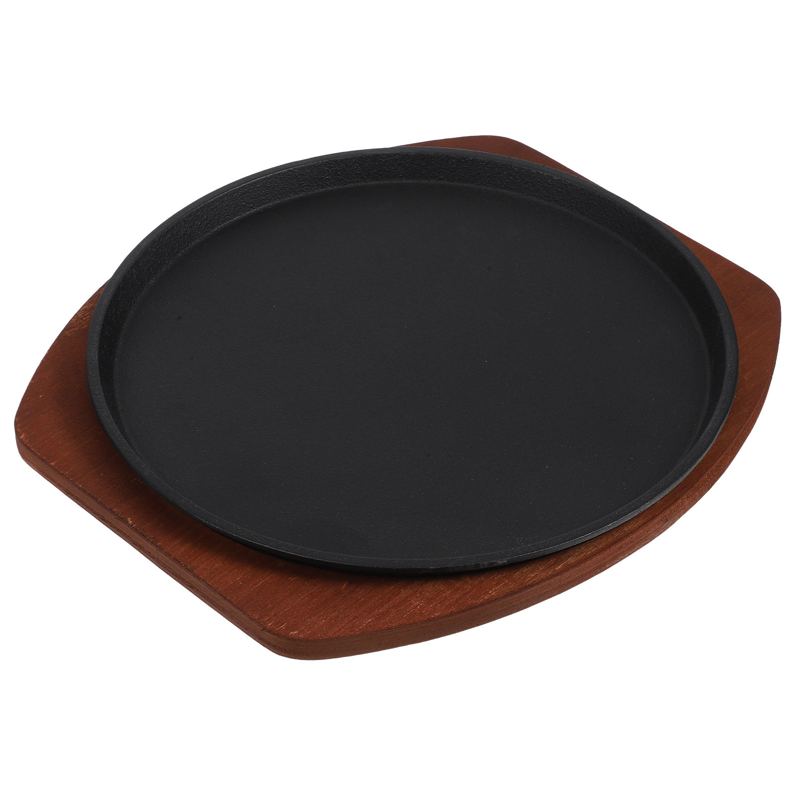 1Set Iron Steak Grill Plate wi - Wooden Serving Tray 评论和价格
