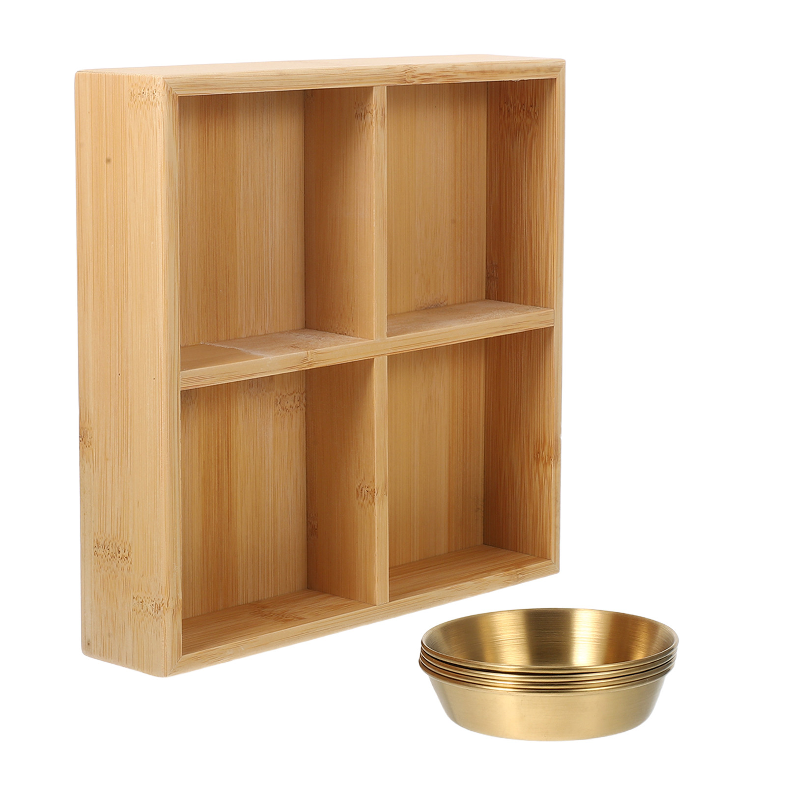 1Set Four-Compartment Bamboo S - Wooden Serving Tray 评论和价格