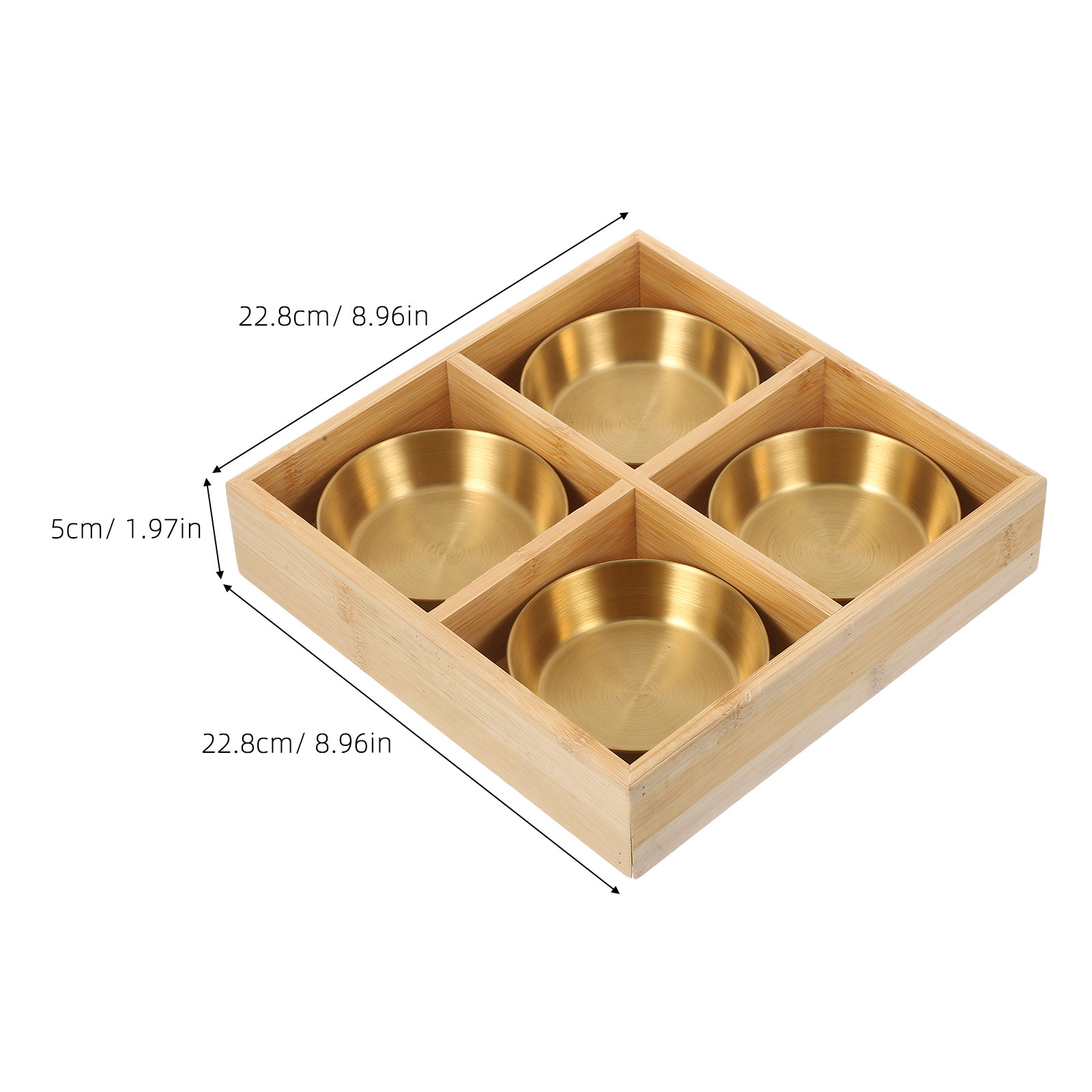 1Set Four-Compartment Bamboo S - Wooden Serving Tray 评论和价格