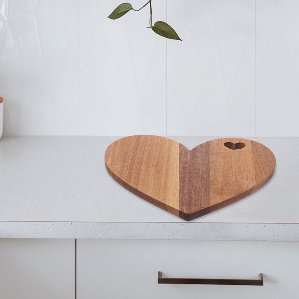 2Pcs Heart Shaped Wooden Cutti - Wooden Serving Tray 评论和价格