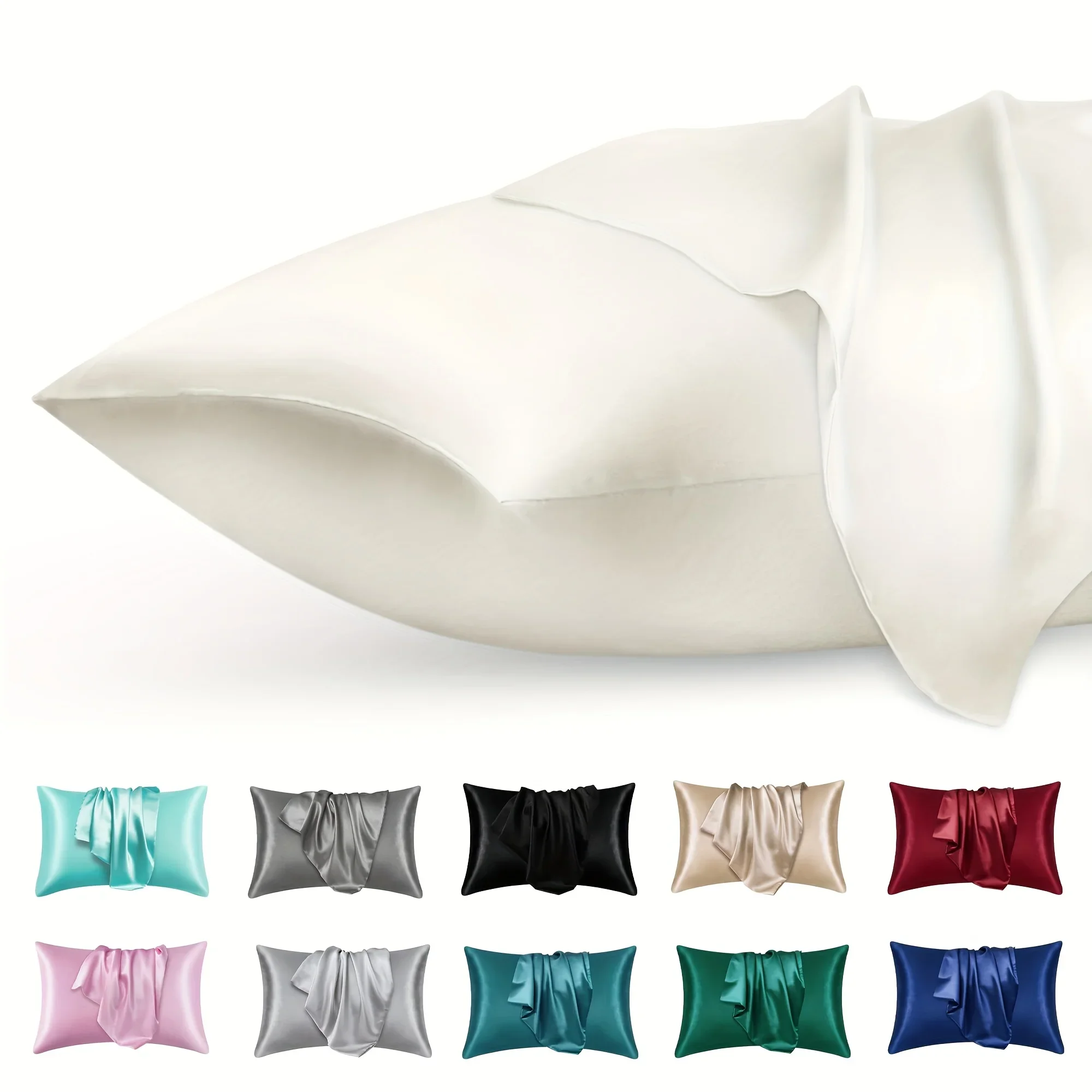 2pcs Luxury Satin Envelope Pil - Silk Pillowcase Set 评论和价格