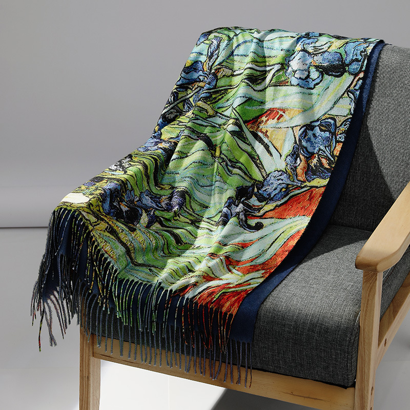 Luxury Brand Oil Painting Cash - Cashmere Throw Blanket 评论和价格