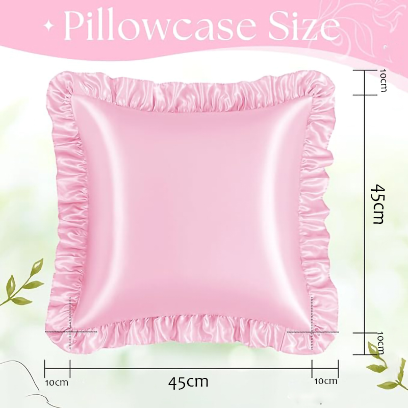 2Pcs Satin Ruffled Pillow Case - Silk Pillowcase Set 评论和价格
